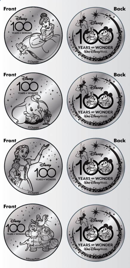 Disney World 100 Anniversary Silver Medallions Disney Springs World of Disney Pin Trading-3