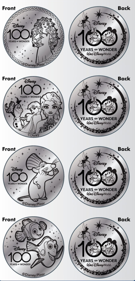 Disney World 100 Anniversary Silver Medallions EPCOT Port of Entry Disney Traders-1