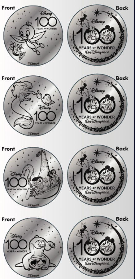 Disney World 100 Anniversary Silver Medallions Grand Floridian Contemporary Polynesian Fort Wilderness-2
