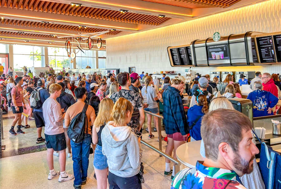 EPCOT spring break crowds 2023 starbucks connections cafe