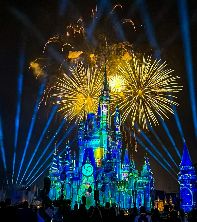 Happily Ever After Fireworks Return Magic Kingdom Media Event Cinderella Castle Stock