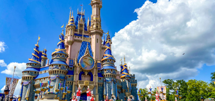WDW Magic Kingdom Cinderella Castle Marching Band Stage 50th Anniversary