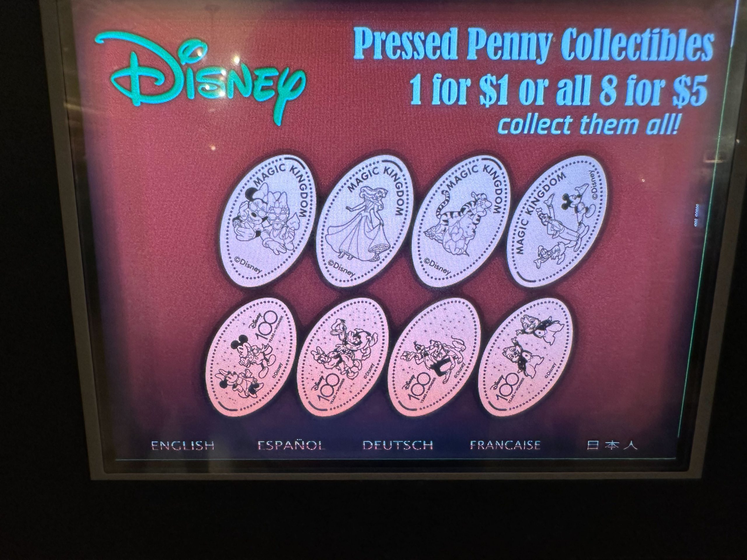 disney100 pressed pennies