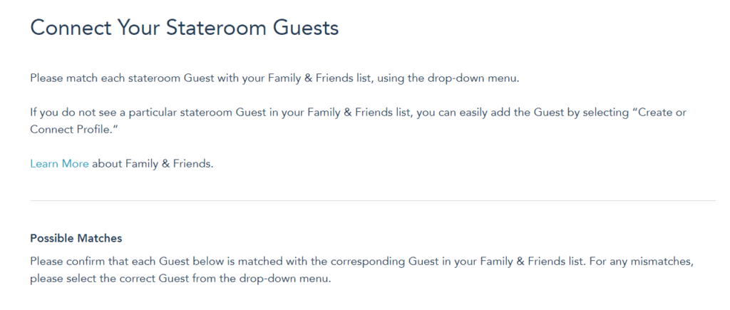 Disney Cruise Line Connect stateroom Guests