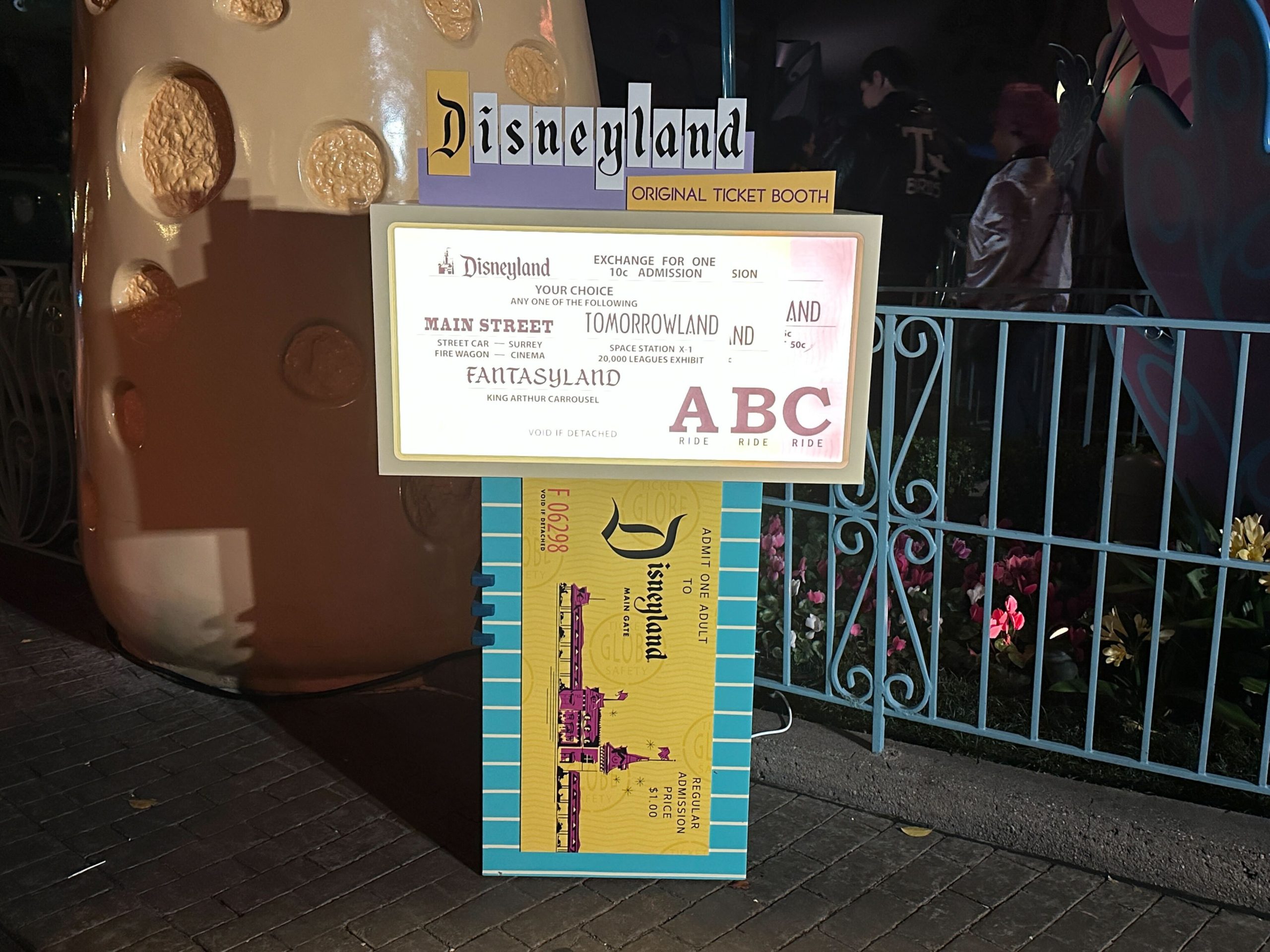 Disneyland After Dark: Throwback Nite original ticket photo op