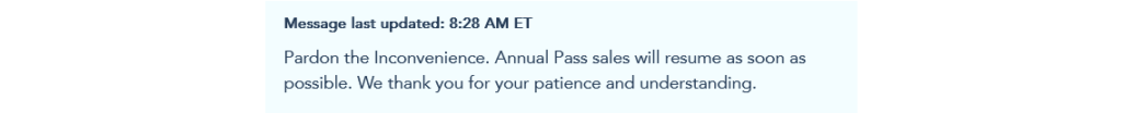 Annual Pass error