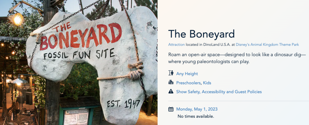 The Boneyard Playground area closing for refurbishment animal kingdom