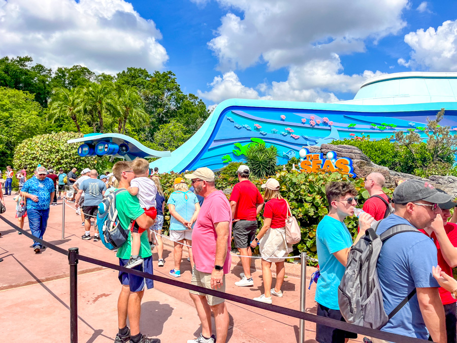 The Seas with Nemo and Friends Long Wait Time Lines Crowds