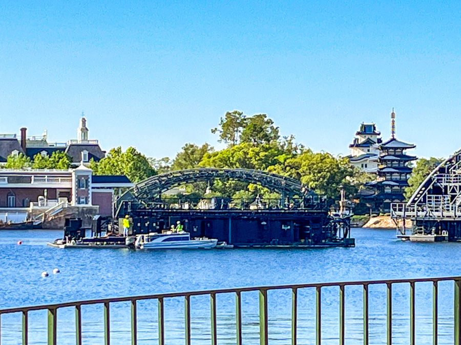 epcot harmonious world showcase lagoon barges workers removed