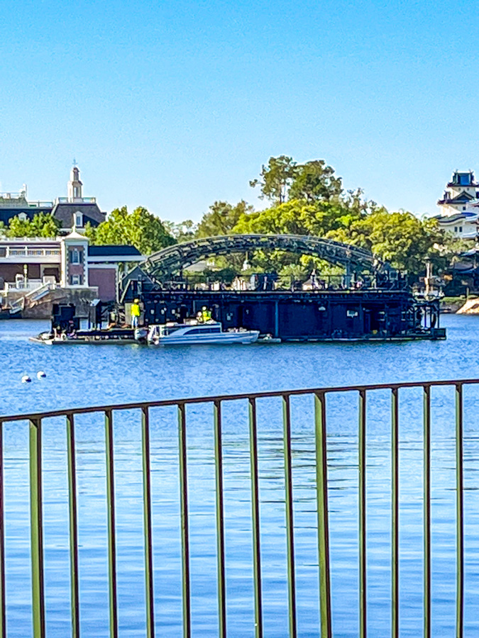 epcot harmonious world showcase lagoon barges workers removed
