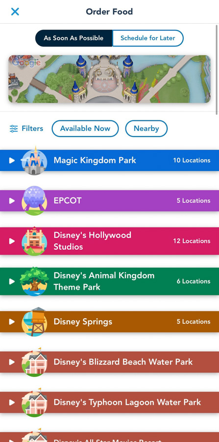 my disney experience disney world mobile order new filters and look