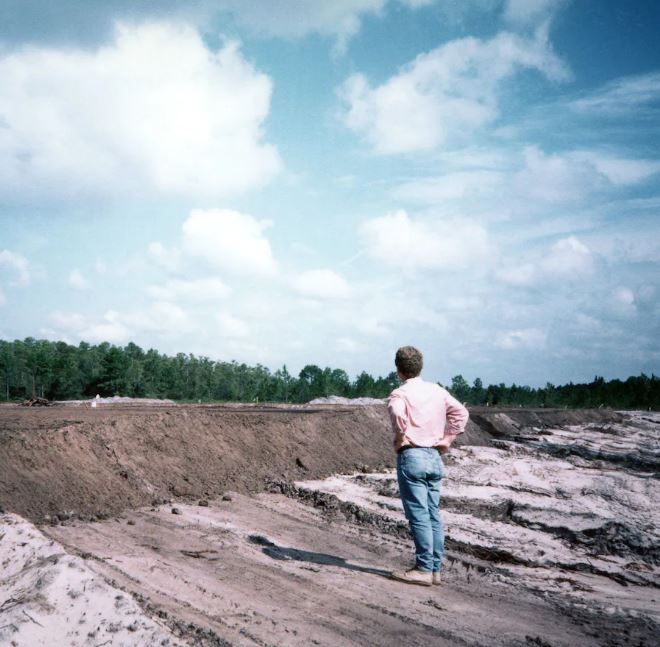 Bob Weiss looking over land cleared for Disney's Hollywood Studios