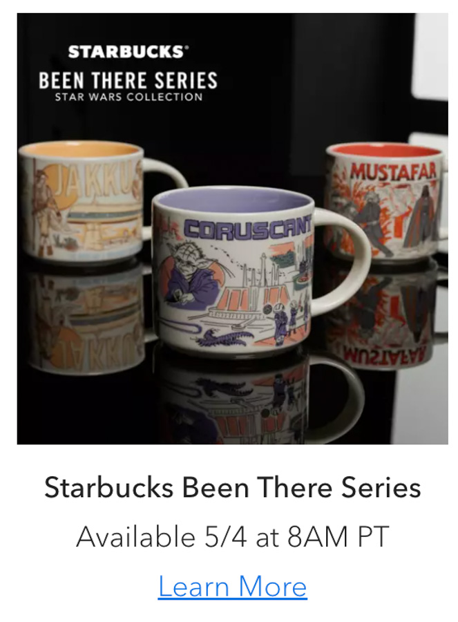 New Star Wars Merchandise Coming to shopDisney may 4th mugs return of the jedi 40 collection