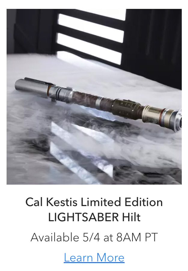 New Star Wars Merchandise Coming to shopDisney may the 4th cal kestis limited edition lightsaber hilt