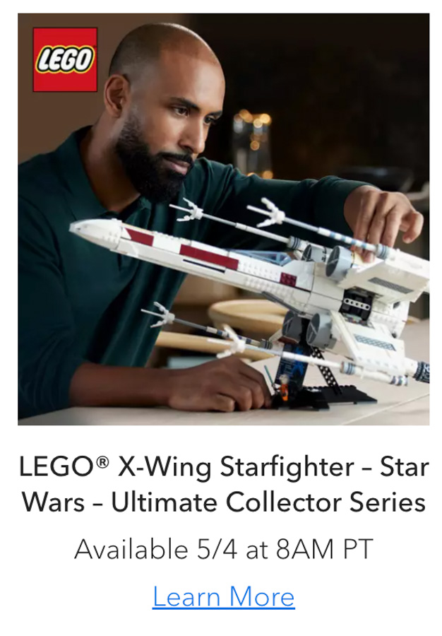 New Star Wars Merchandise Coming to shopDisney may the 4th lego x wing starfighter