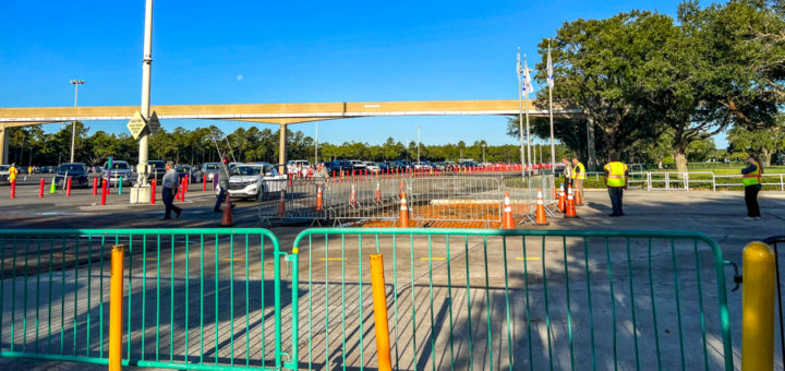 Walt Disney World Magic Kingdom Parking Lot Barricades Fences Construction TTC