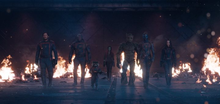 The Guardians of the Galaxy walk through the fire.