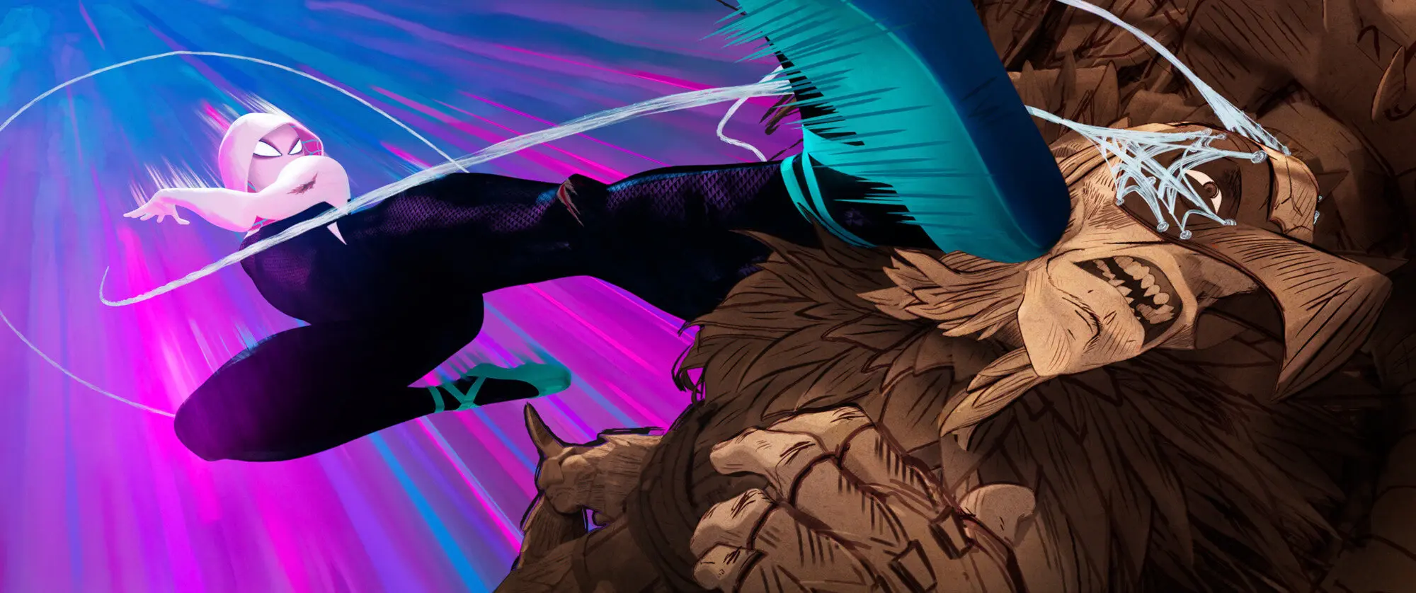 Spider-Gwen fights a Renaissance Vulture