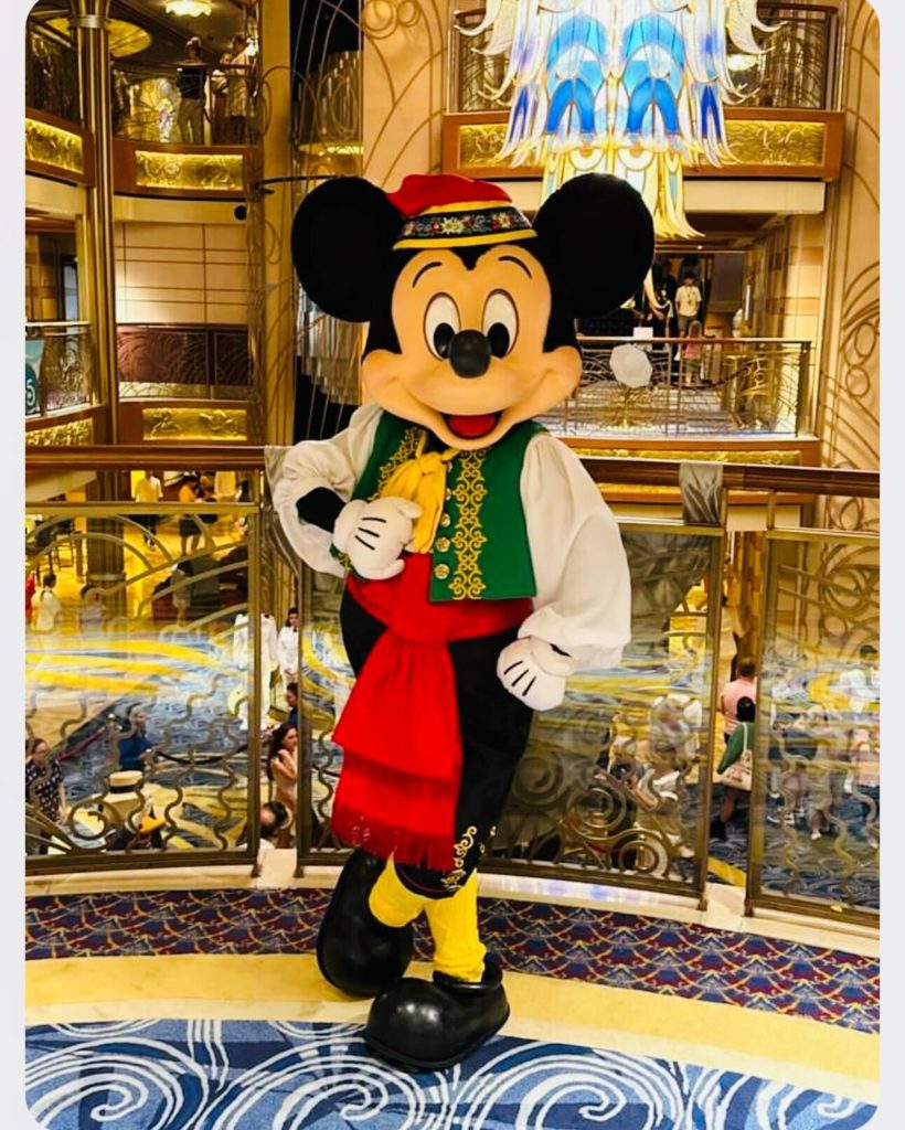 Disney Dream exclusive merch and characters Mediterranean sailing.
