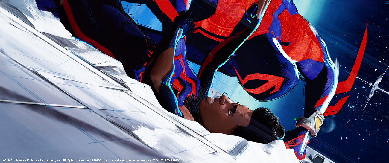 Miles Morales and Spider-Man 2099 don't see eye to eye...while seeing eye to eye