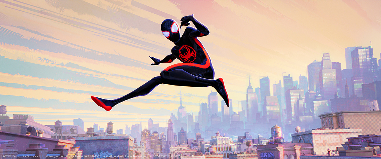 Miles Morales soars through the air