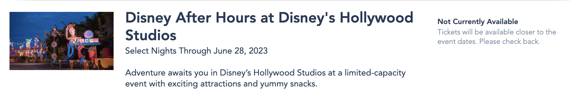 after hours sold out dhs