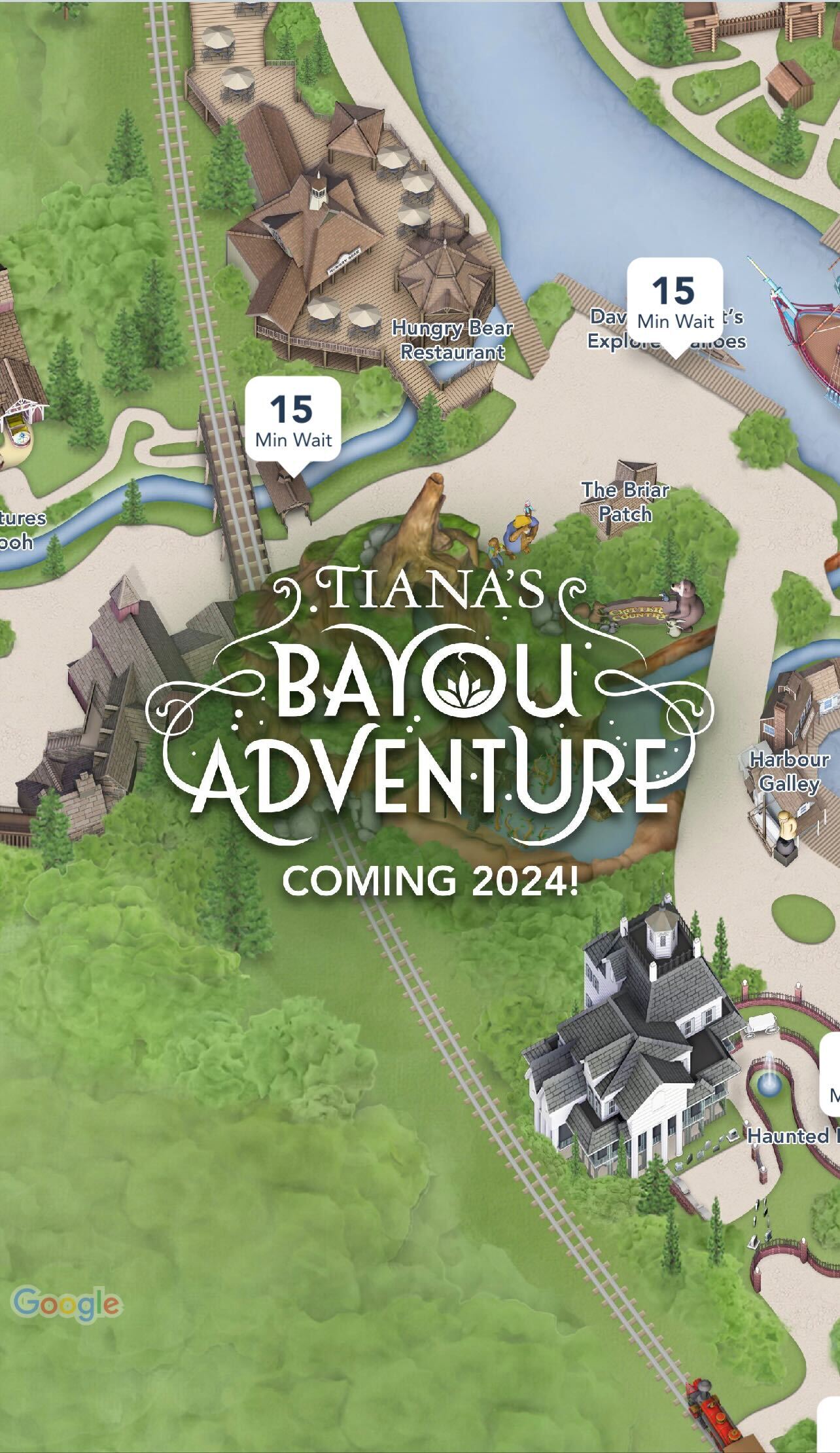 Tiana's Bayou Adventure Magically Appears on Disneyland Park Map