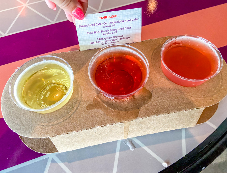 2023 EPCOT Food and Wine Festival Brew Wing Cider Flight