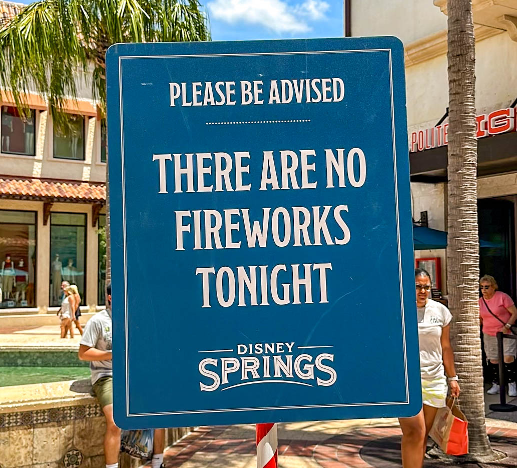 No fireworks in Disney Springs