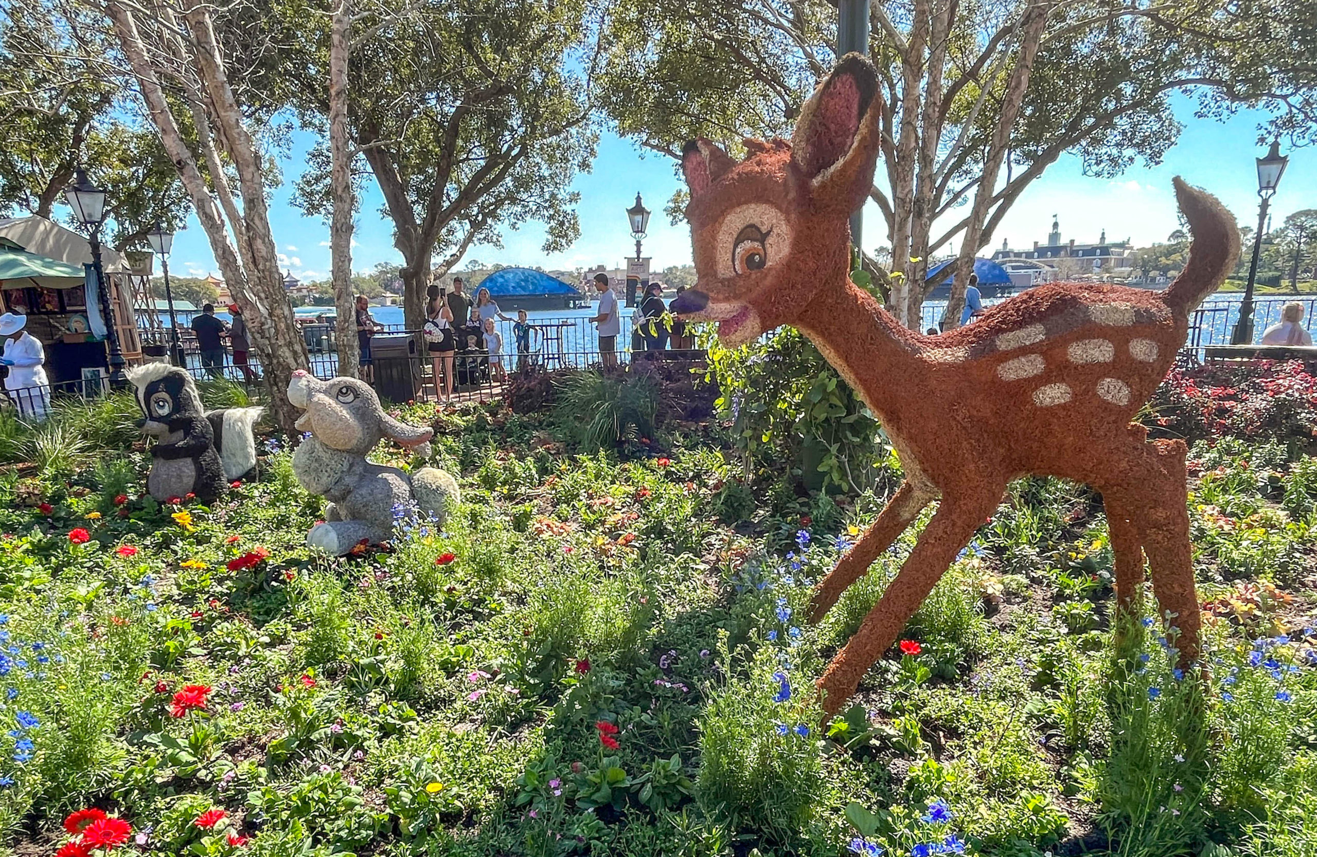 Bambi, Thumper, and Flower Topiaries