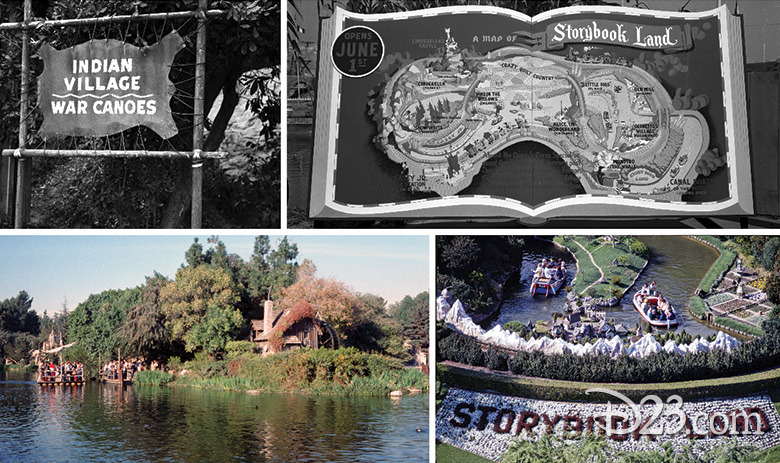 Disneyland opening day attractions viewed from above