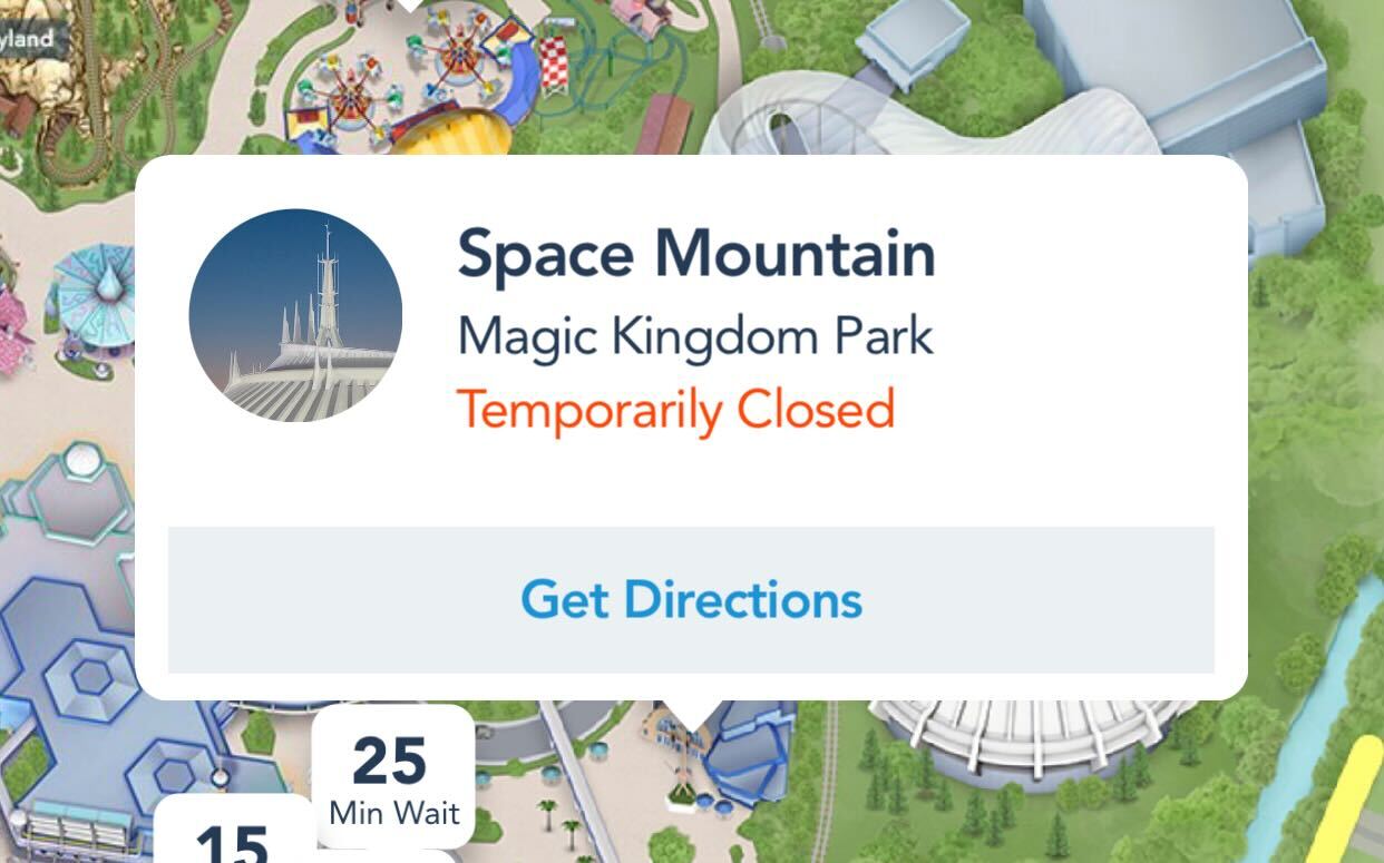 space mountian line closed
