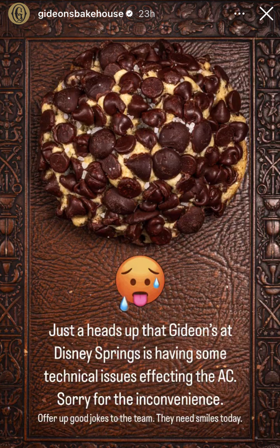 Gideon's Bakehouse Disney Springs Closed AC Out