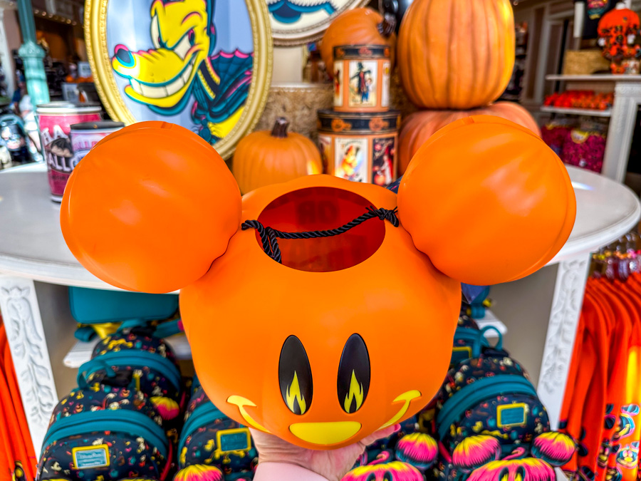 Magic Kingdom Halloween Home Decor Mickey Pumpkin Trick or Treat Bucket