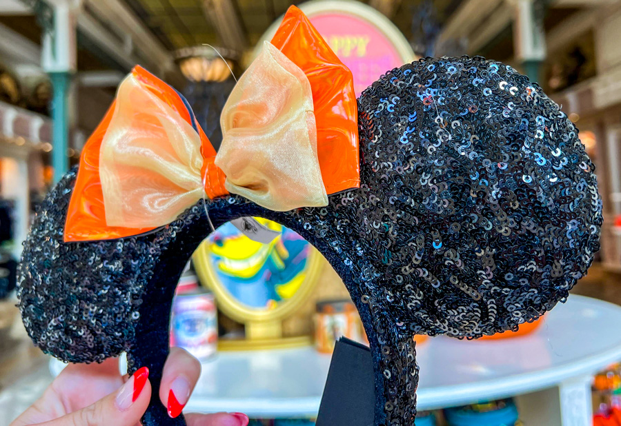 Minnie Mouse Sequin Halloween Orange Bow Ears Magic Kingdom