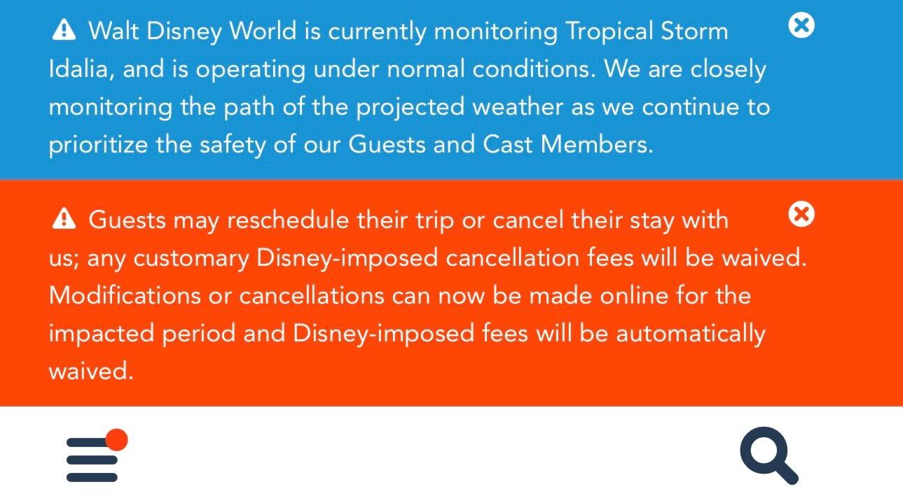 Walt Disney World provides update on Tropical Storm Idalia before it turns into a hurricane and makes landfall in Florida