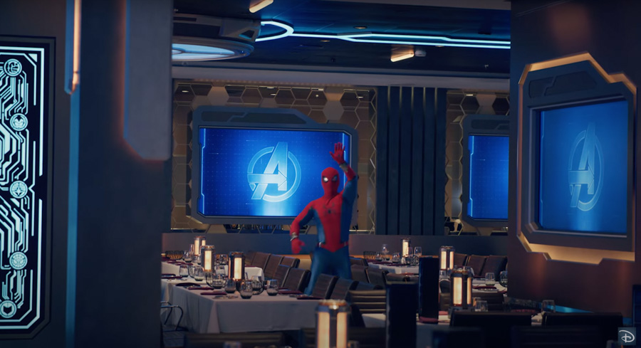 Disney Treasure Cruise Ship Worlds of Marvel Dining Spiderman