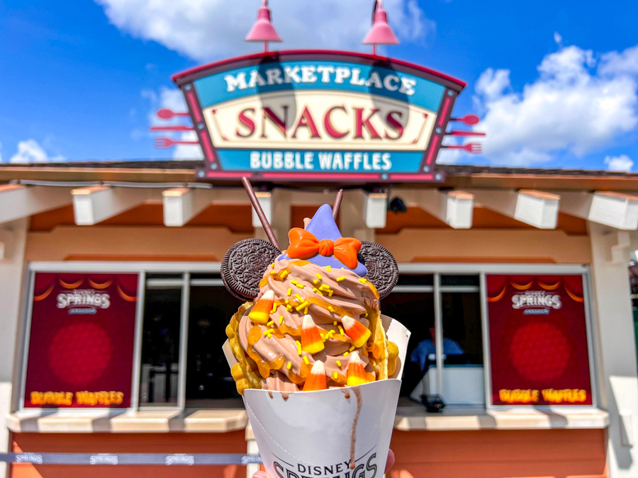 Halloween Minnie Waffle Sundae Marketplace Snacks Disney Springs