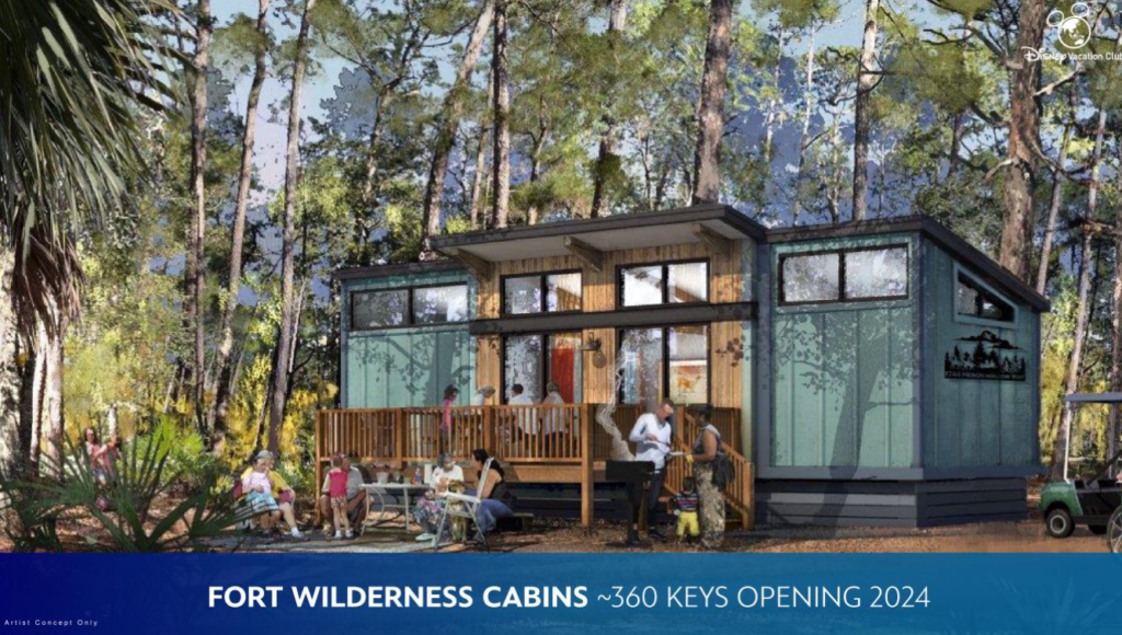 Artist rendering of the new cabins at Disney's Fort Wilderness Resort
