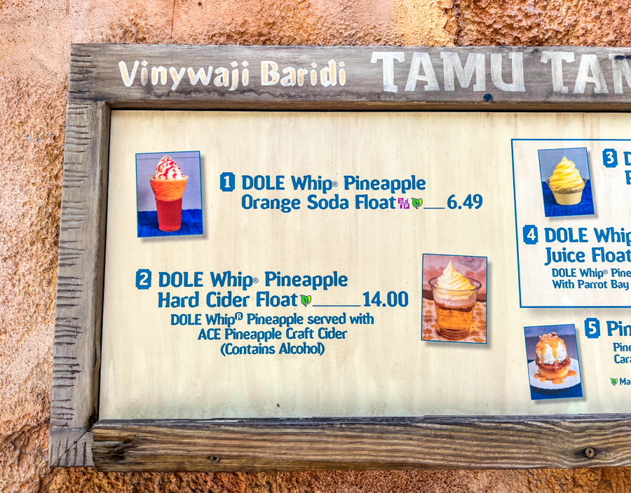Animal Kingdom Tamu Tamu Dole Whip Pineapple Hard Cider Float