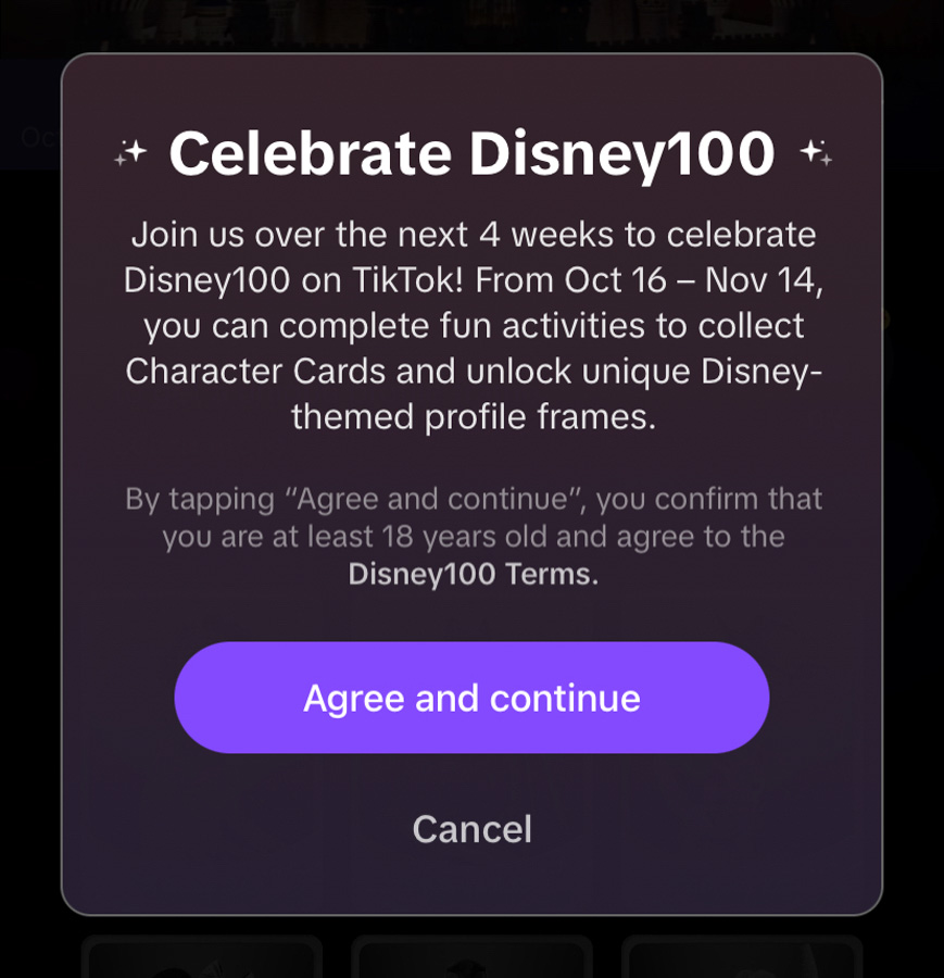 Disney100 Anniversary TikTok Celebration Experience