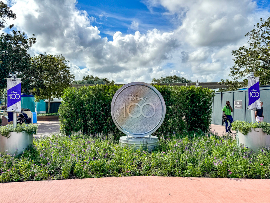 New 100th Anniversary Sign in EPCOT