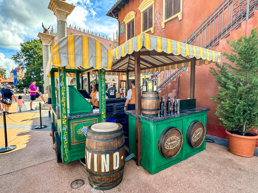 New Wine Stand Cart Italy Pavilion EPCOT Menu