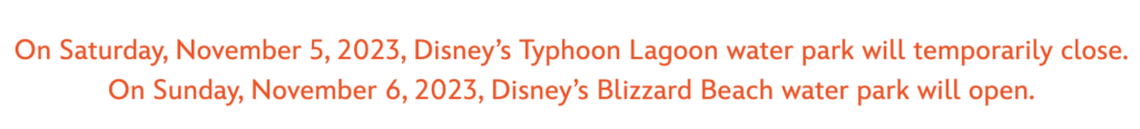 Typhoon Lagoon Water Park Closing November 2023