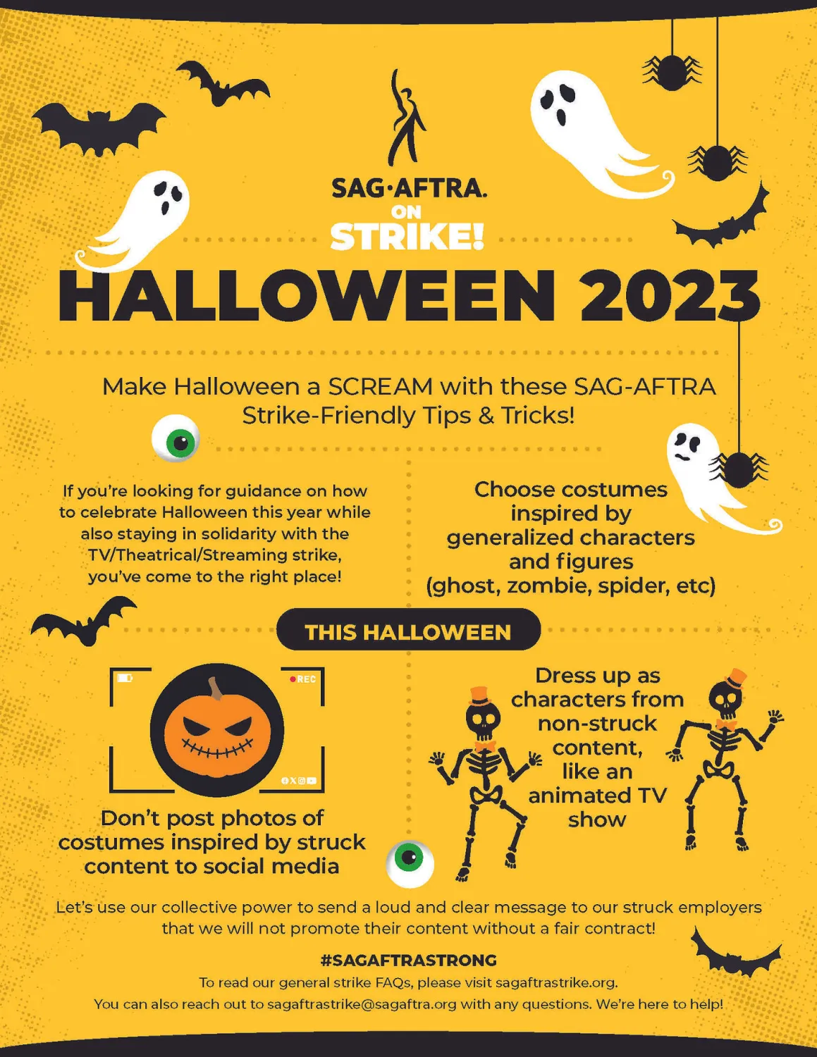 Halloween 2023 SAG-AFTRA costume rules