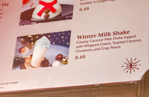 2023 Mickey's Very Merry Christmas Party Winter Milk Shake Friar's Nook