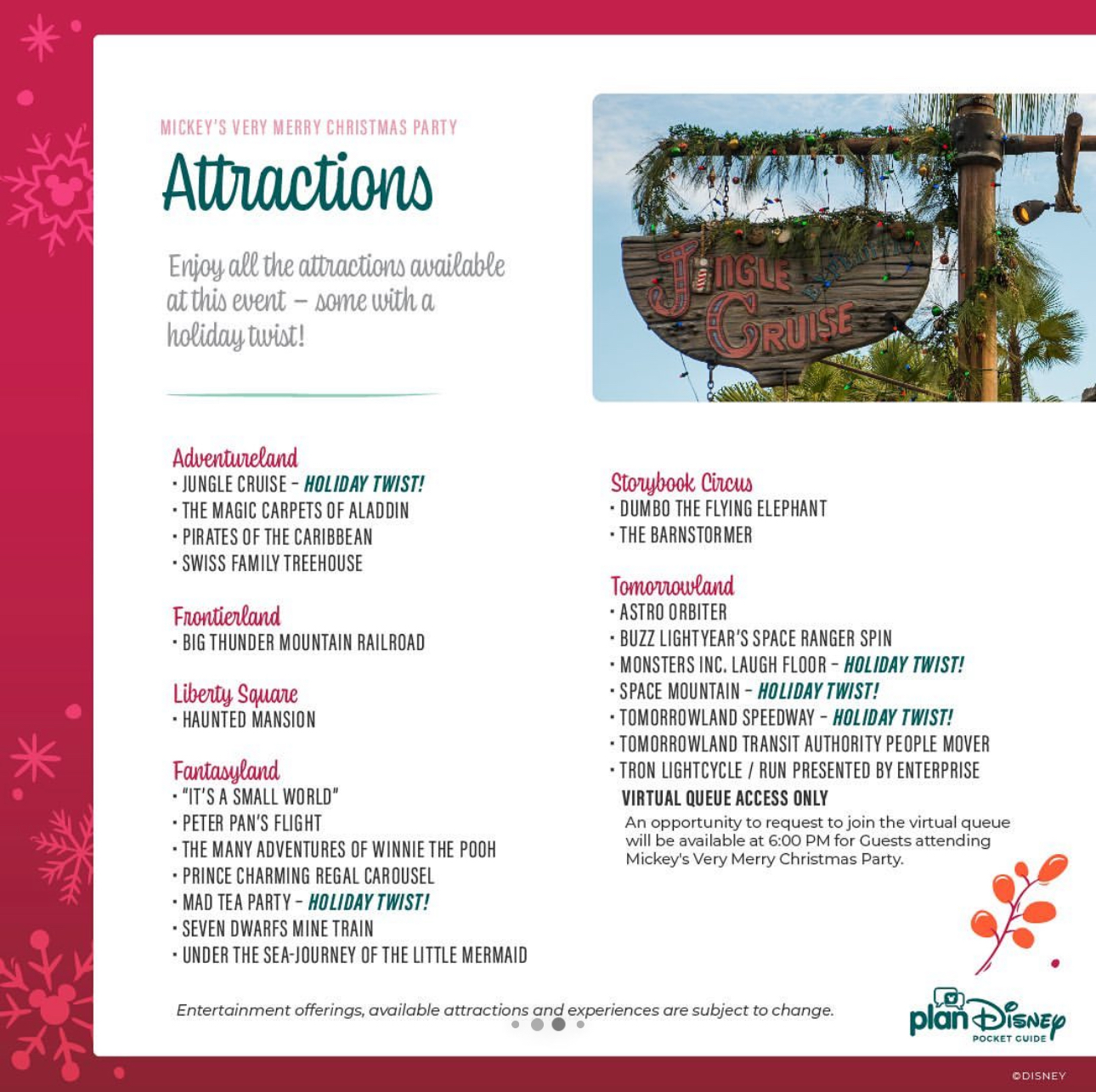 Mickey's Very Merry Christmas Party attractions