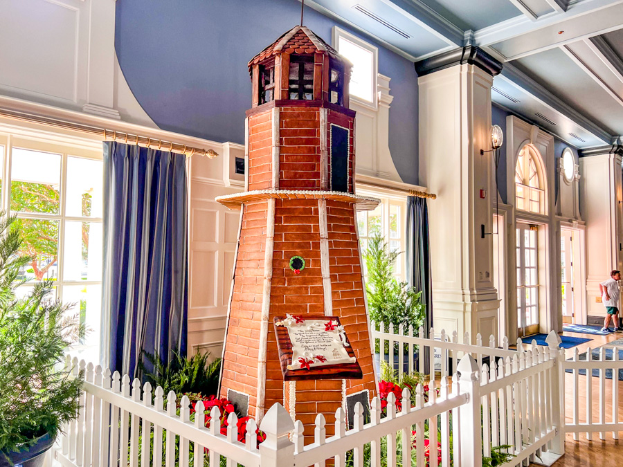 Disney's Yacht Club Resort Christmas Gingerbread Lighthouse