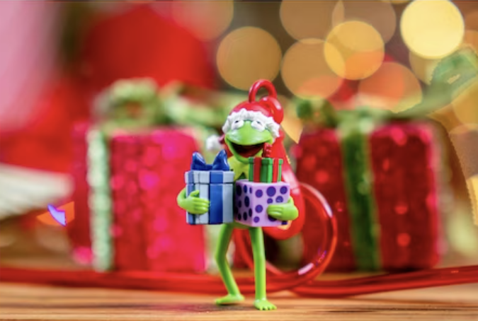 Holiday Kermit Straw Clip Disneyland Holiday Merchandise 