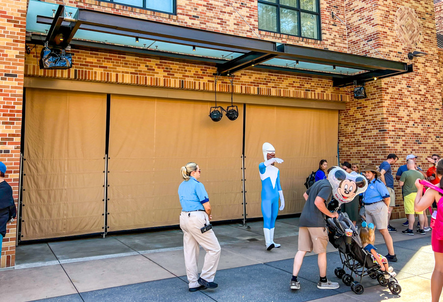 Hollywood Studios Holiday Christmas Decorations Jollywood Nights Frozone Meet and Greet Pixar Place